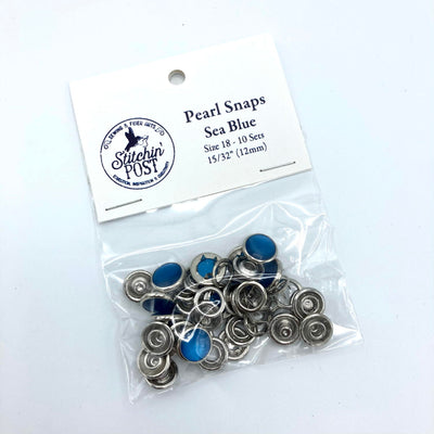 Pearl Snap Fasteners Size 18 - Sea Blue