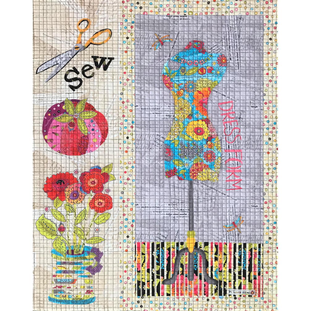 Sew Happy Collage Quilt Pattern Fiberworks by Laura Heine