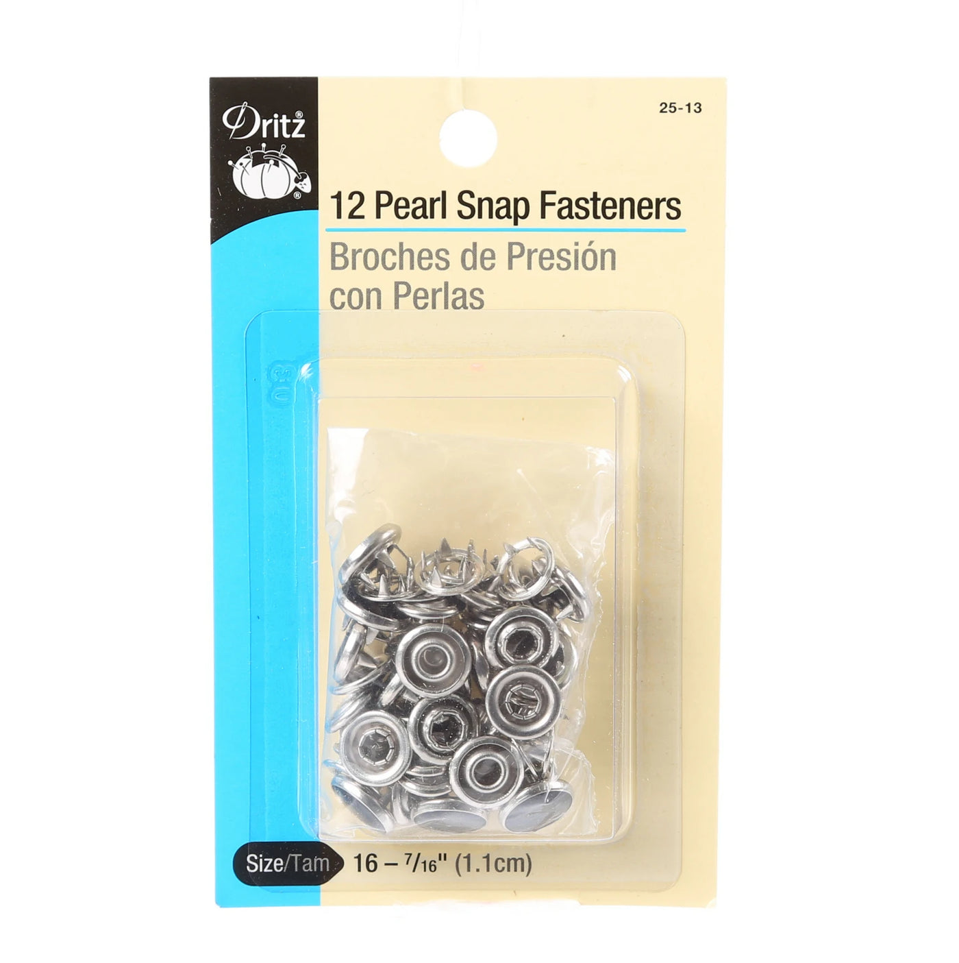 Pearl Snap Fasteners Black 12ct