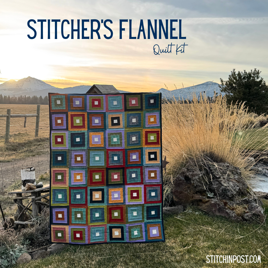 Stitcher's Flannel Log Cabin In The Round Quilt Kit