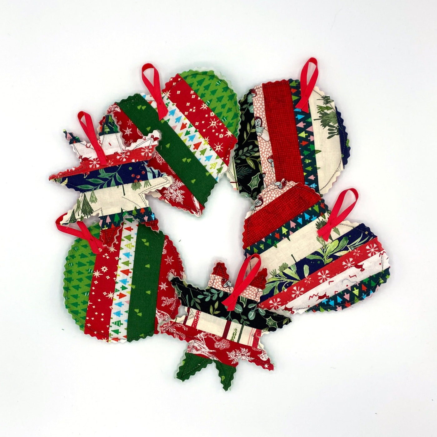 Strippy Christmas Ornaments - Free Downloadable Sewing Pattern