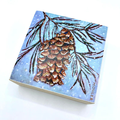 Pinecone 4" X 4" by Tall Girl Studio