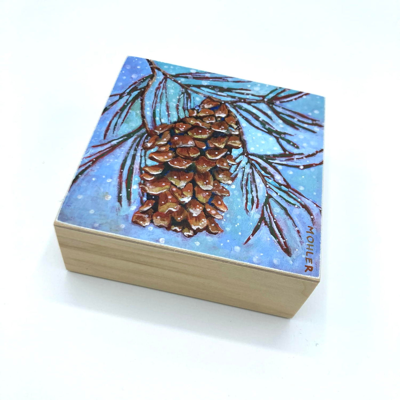 Pinecone 4" X 4" by Tall Girl Studio