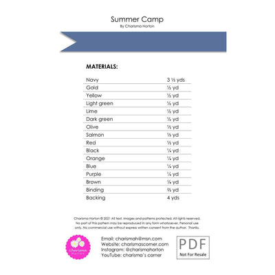Summer Camp Quilt Pattern