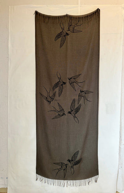 Swallow Hand Printed Shawl - Valori Wells