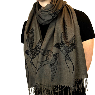 Swallow Hand Printed Shawl - Valori Wells