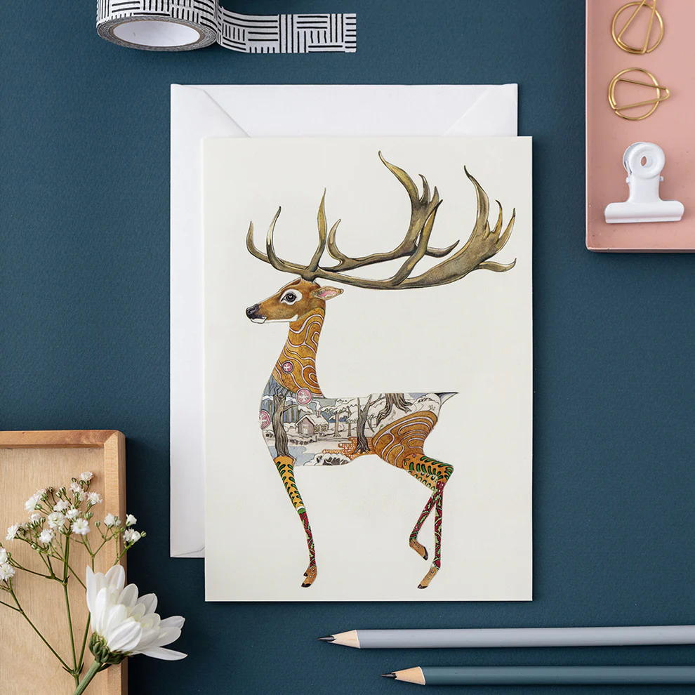 Stag Greeting Card by DM Collection