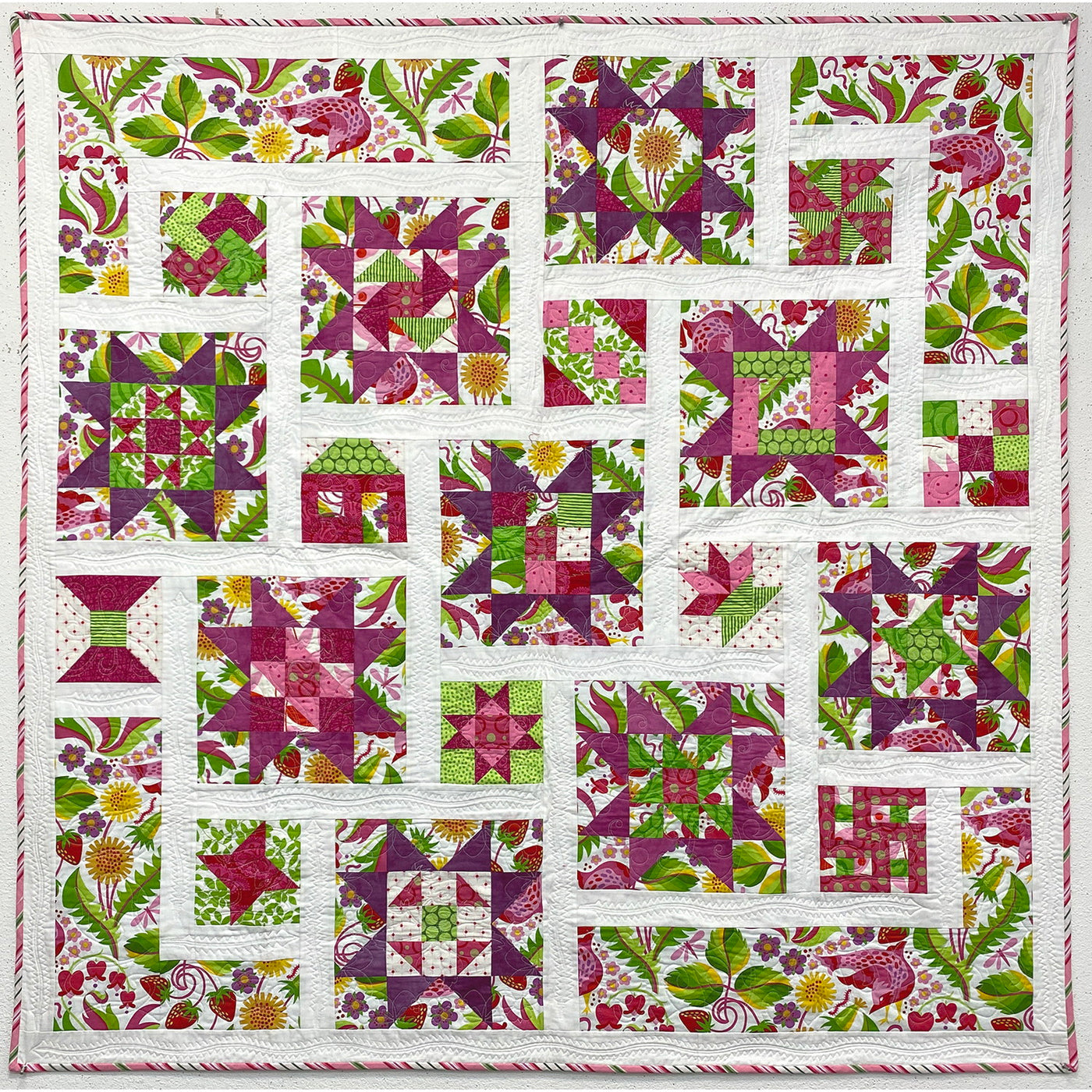 Strawberry Gardens - Finished Quilt by Lawry Thorn