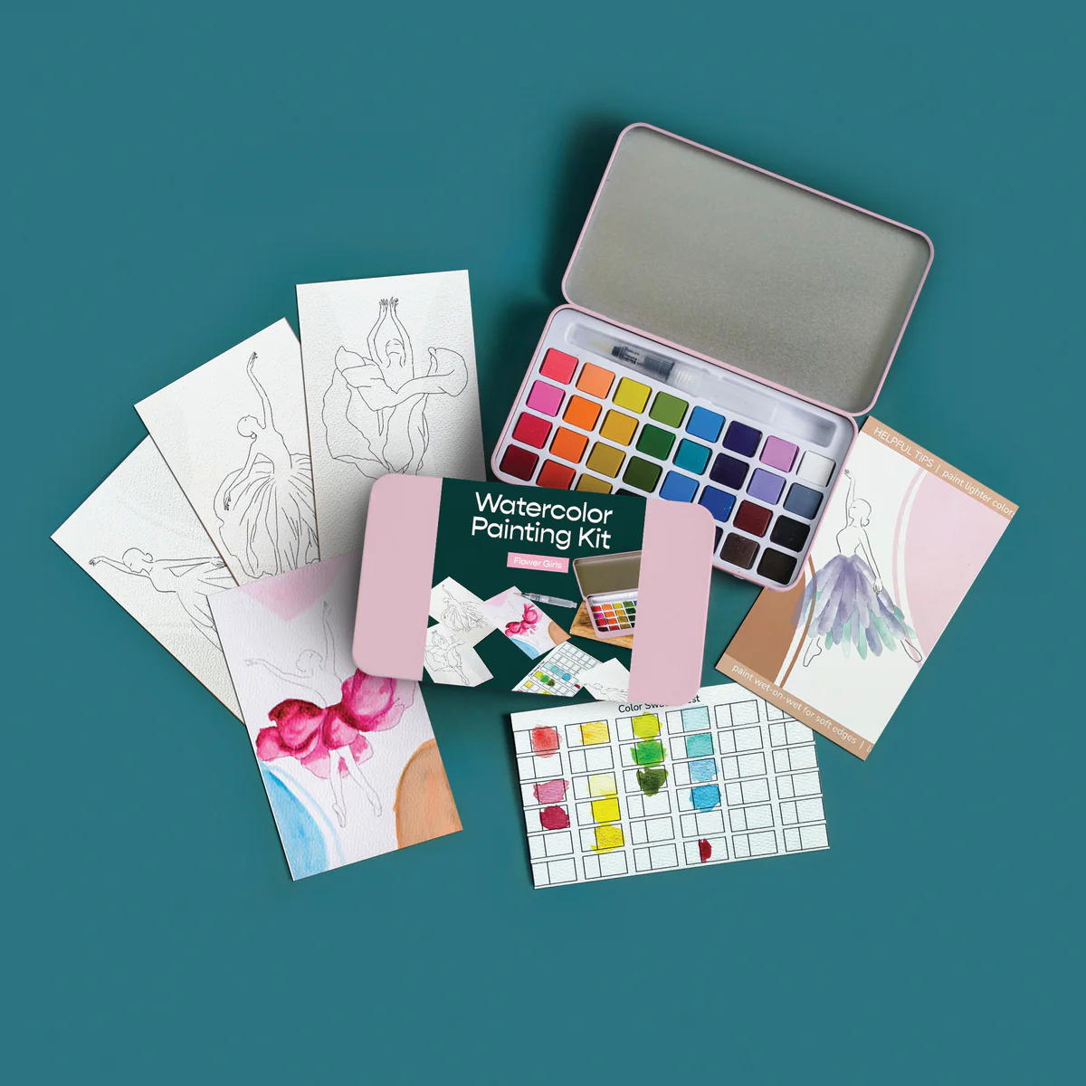 Watercolor Painting Kit - Flower Girls