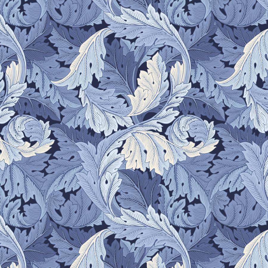 Wandle Large Acanthus in Blue PWWM083.BLUE