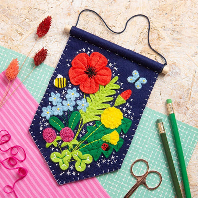 Hawthorn Handmade - Wildflower Pennant Felt Craft Kit