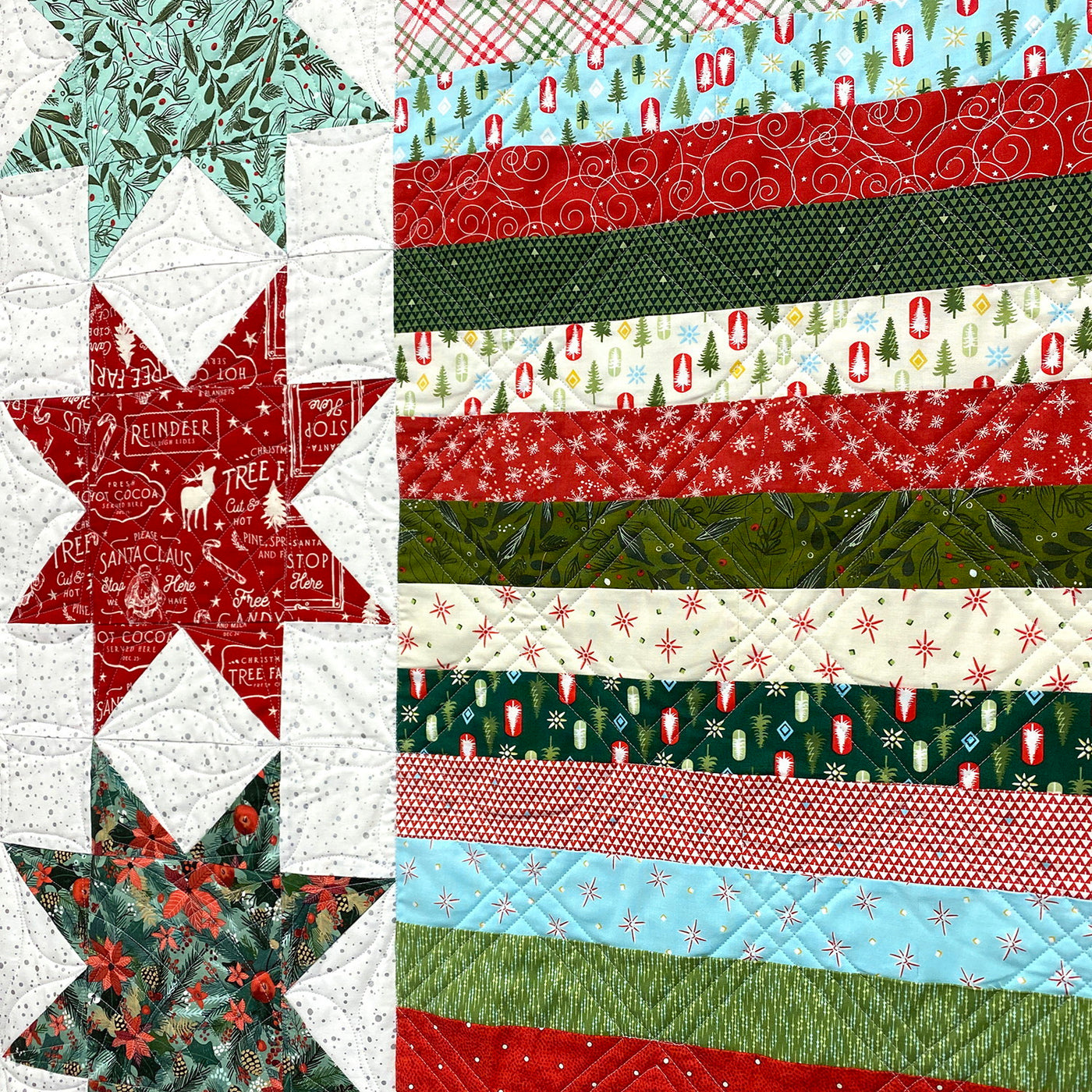 Christmas Stars Finished Quilt Handcraft