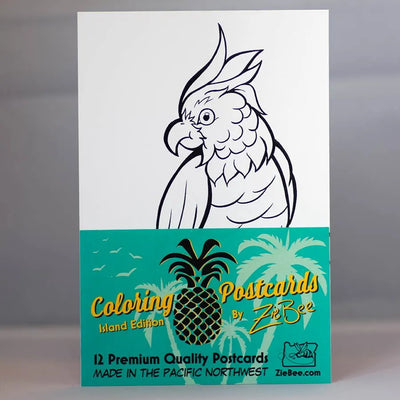 Coloring Postcards - Island - Pack of 12