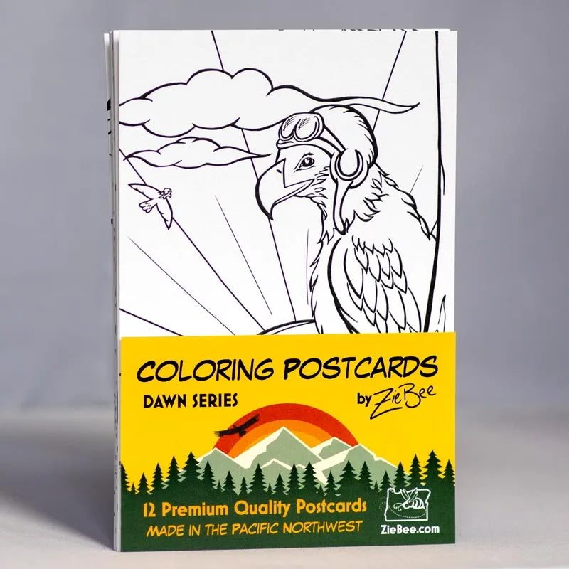 Coloring Postcards - Dawn - Pack of 12