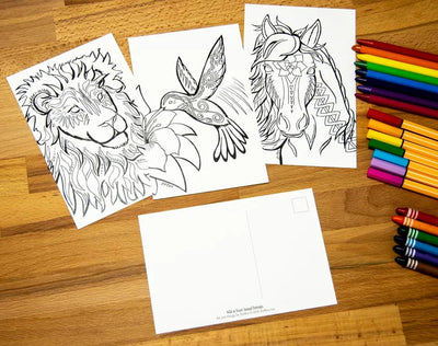 Coloring Postcards -Dusk - Pack of 12