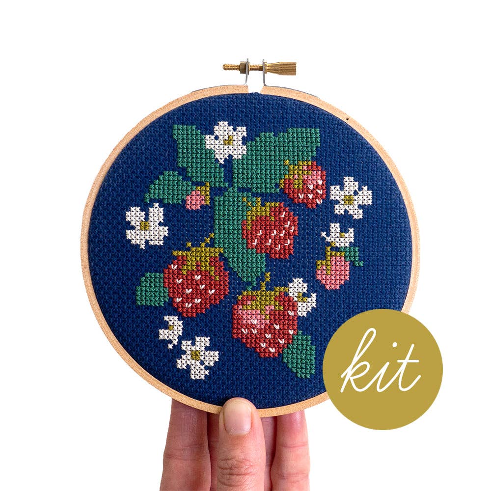 Spread Like Strawberries Cross Stitch Kit from Junebug and Darlin
