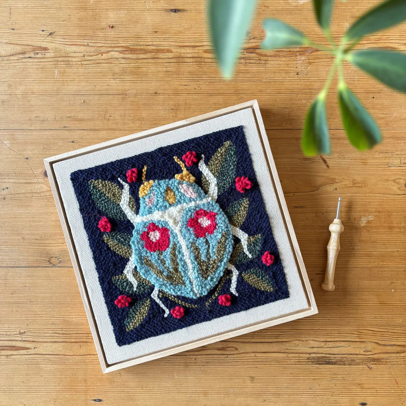 The Urban Acres Punch Needle Frame Kit - Spring Beetle