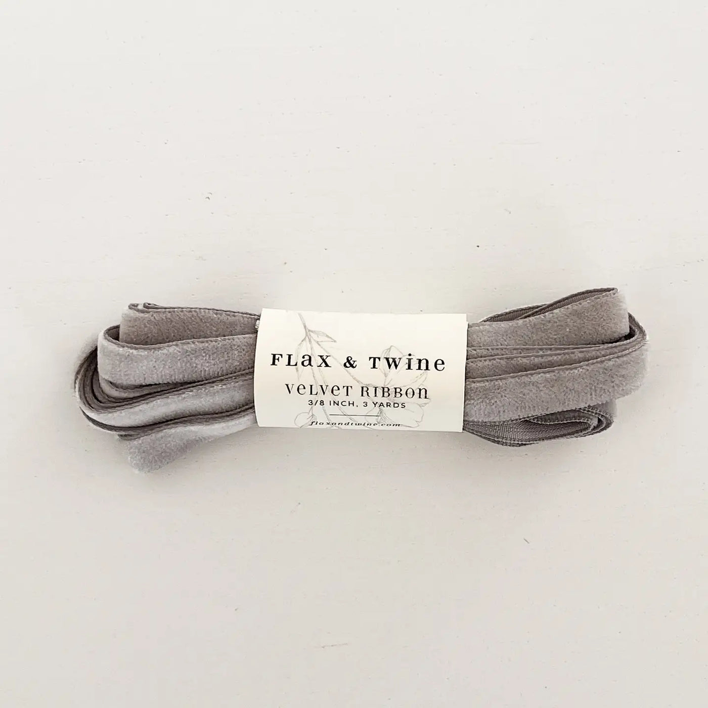 Flax & Twine 3/8" Velvet Ribbon 3 Yards
