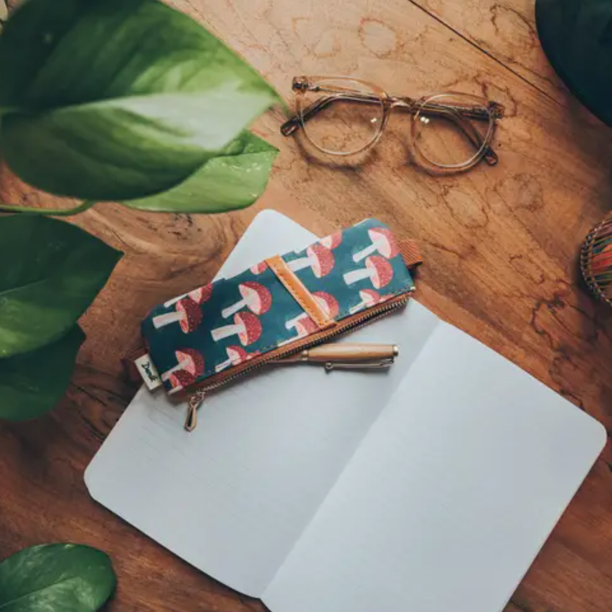 Denik - Navy Mushroom Notebook Pouch