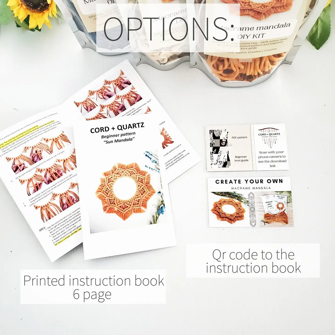 Macrame Mandala DIY Kit - Cord & Quartz