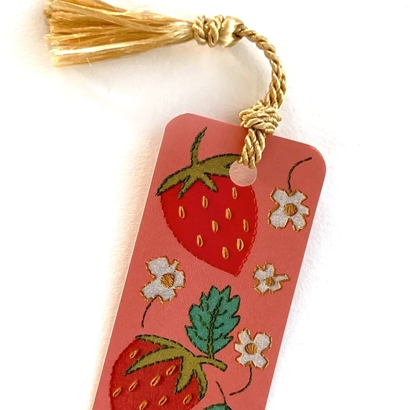 Strawberries Embroidery Tassel Bookmark by Rikrack