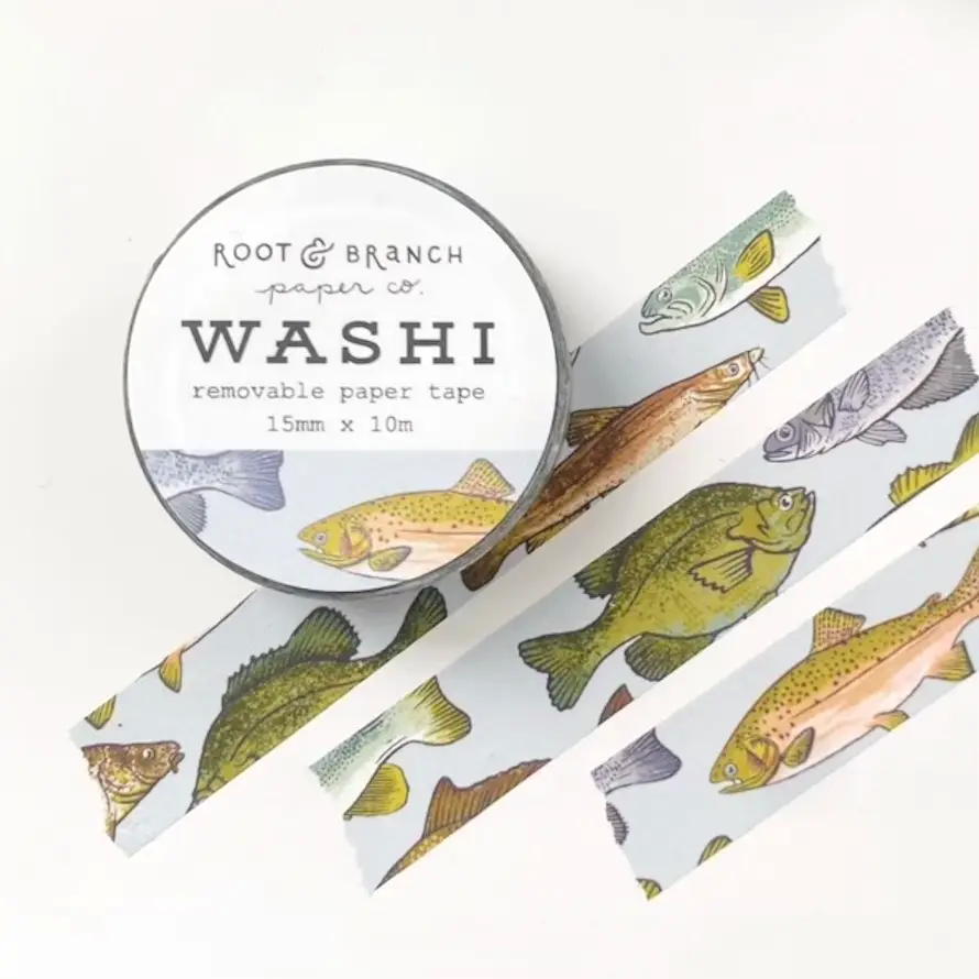 Root & Branch Paper Co. - Fresh Water Fish Washi Tape