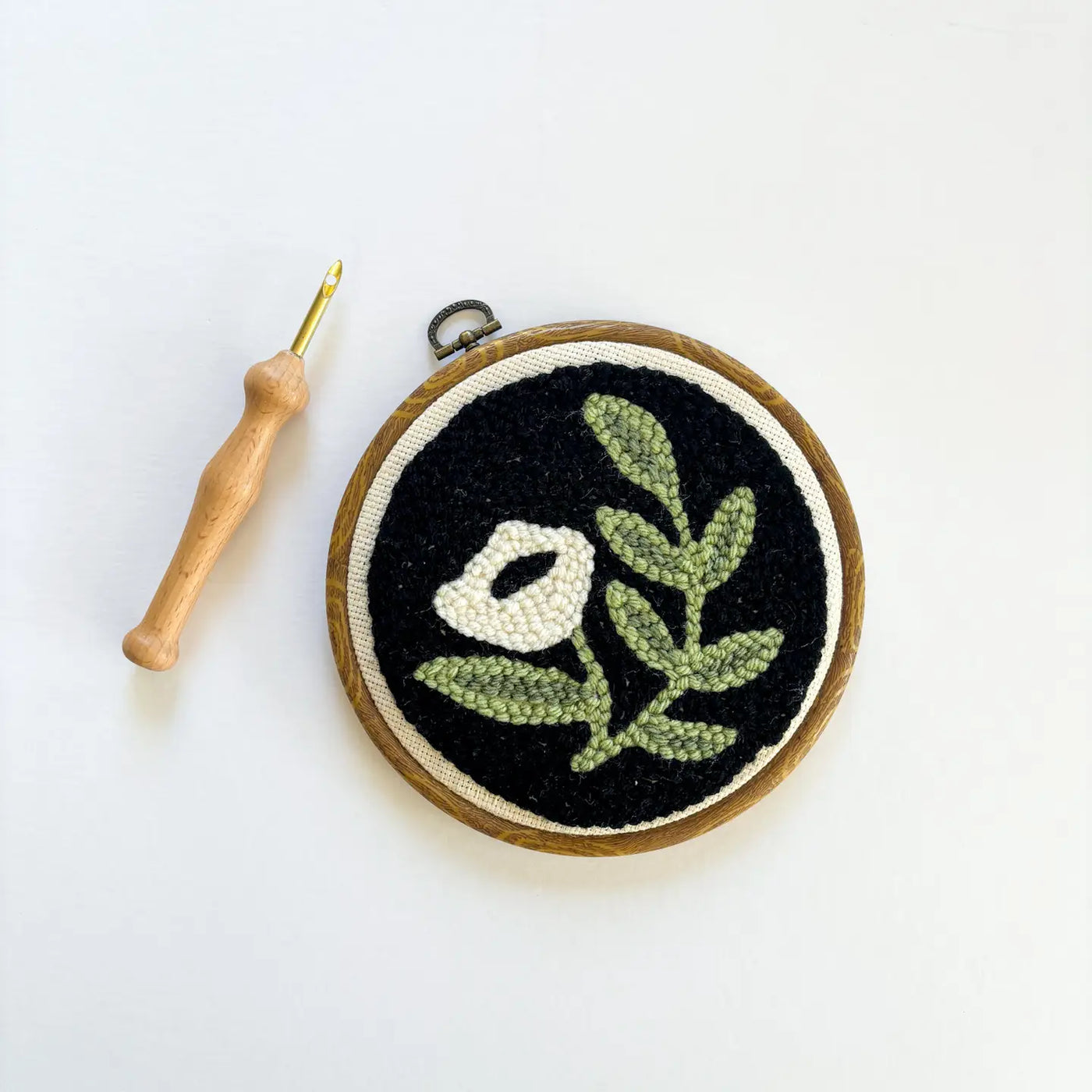 The Urban Acres Punch Needle Kit - Black Floral