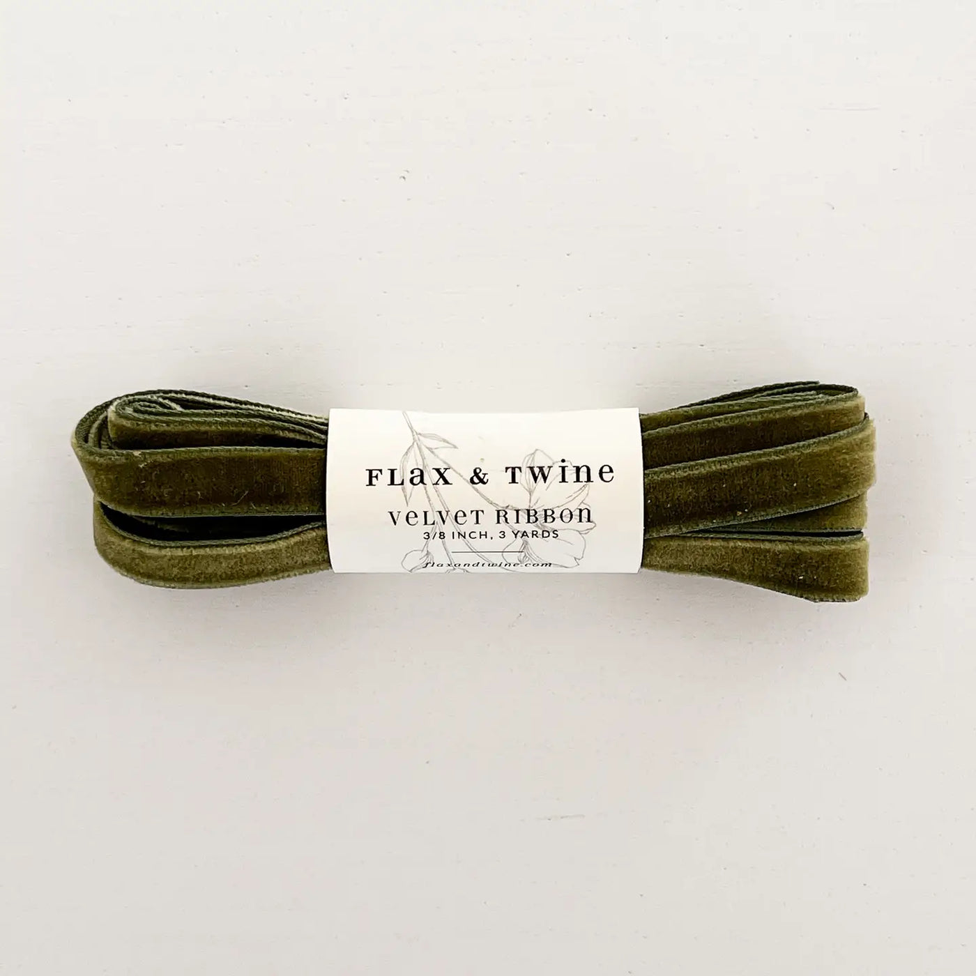 Flax & Twine 3/8" Velvet Ribbon 3 Yards