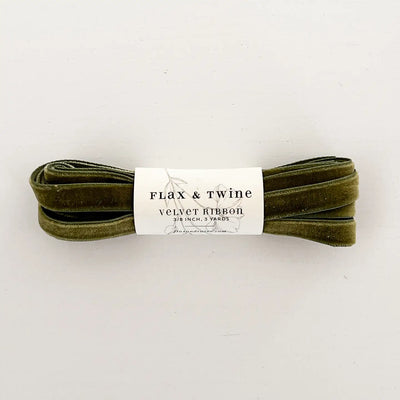 Flax & Twine 3/8" Velvet Ribbon 3 Yards