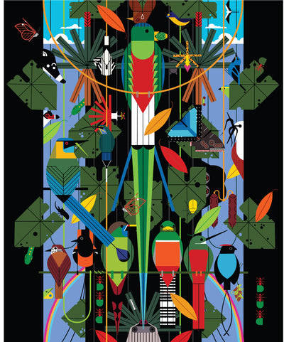 Monteverde Habitat Main Poster Panel by Charley Harper CH-366