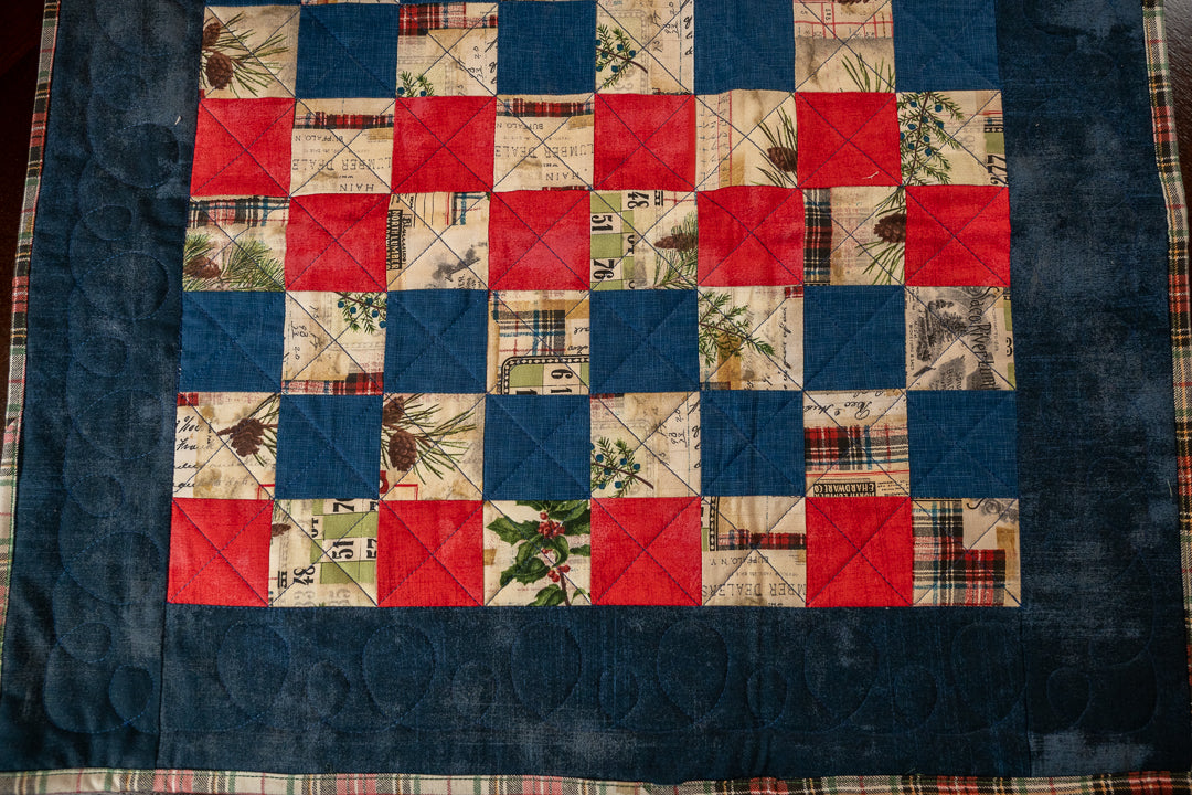 Winter Cabin Patchwork Table Runner