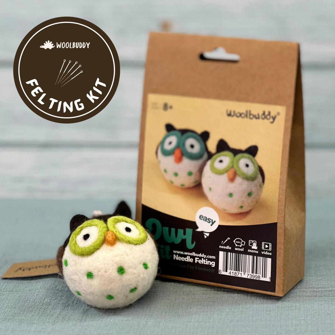 Woolbuddy Needle Felting Kit - Owl