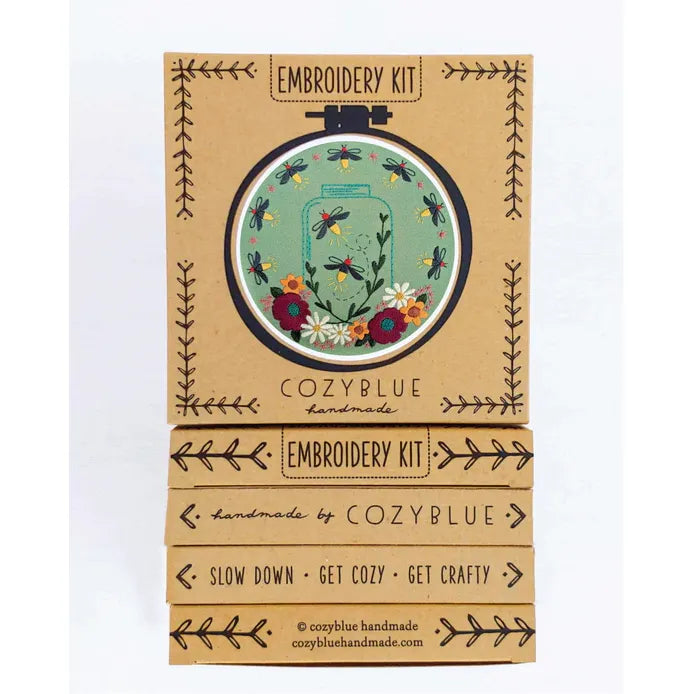 DIY Fireflies Embroidery Kit - CozyBlue Handmade