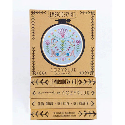 DIY Folk Tails Embroidery Kit - CozyBlue Handmade