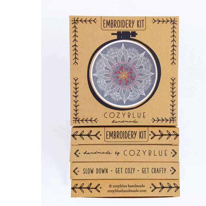 DIY Autumn Mandala Embroidery Kit - CozyBlue Handmade