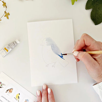 Paintable Watercolor Notecards - Backyard Birds