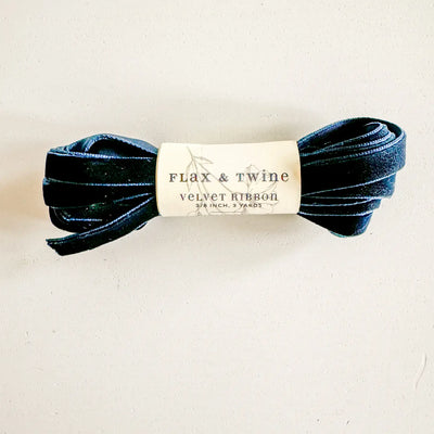 Flax & Twine 3/8" Velvet Ribbon 3 Yards