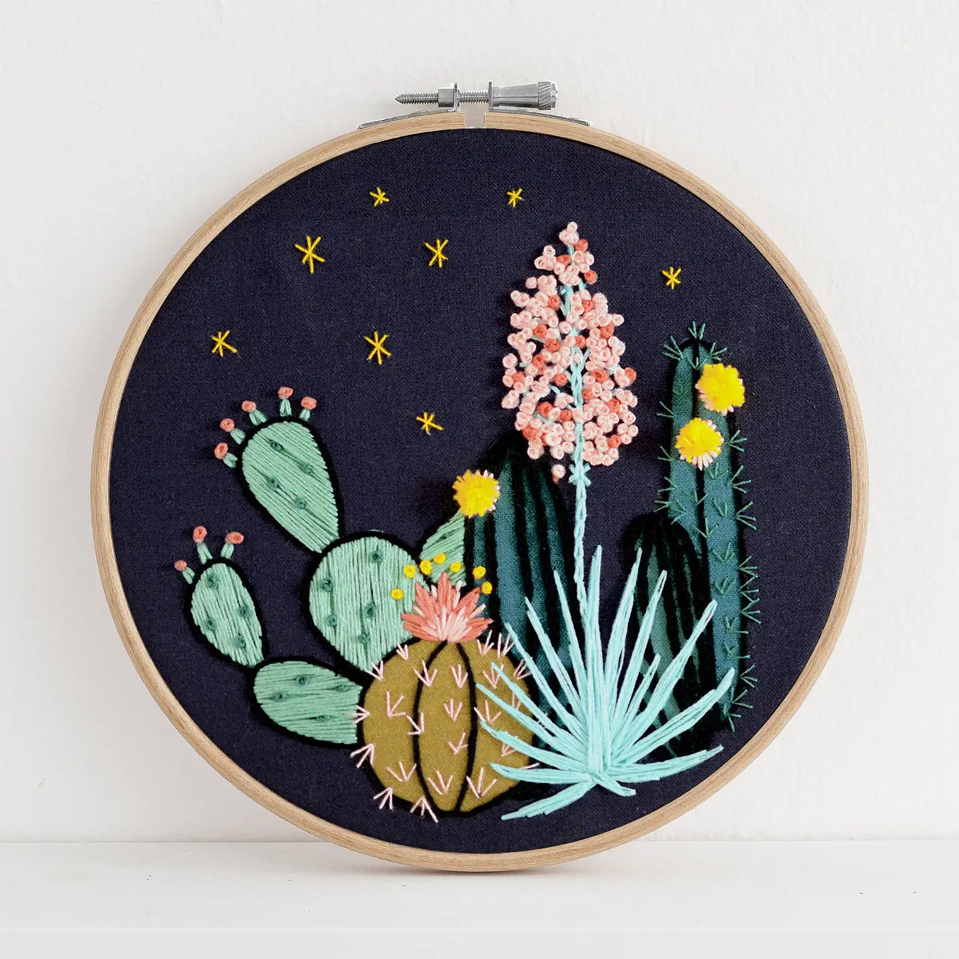 Night Cactus Embroidery Kit - Antiquaria Mercantile