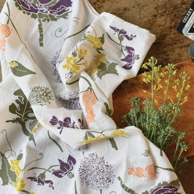 Flowering Veggies Flour Sack Towel by June & December