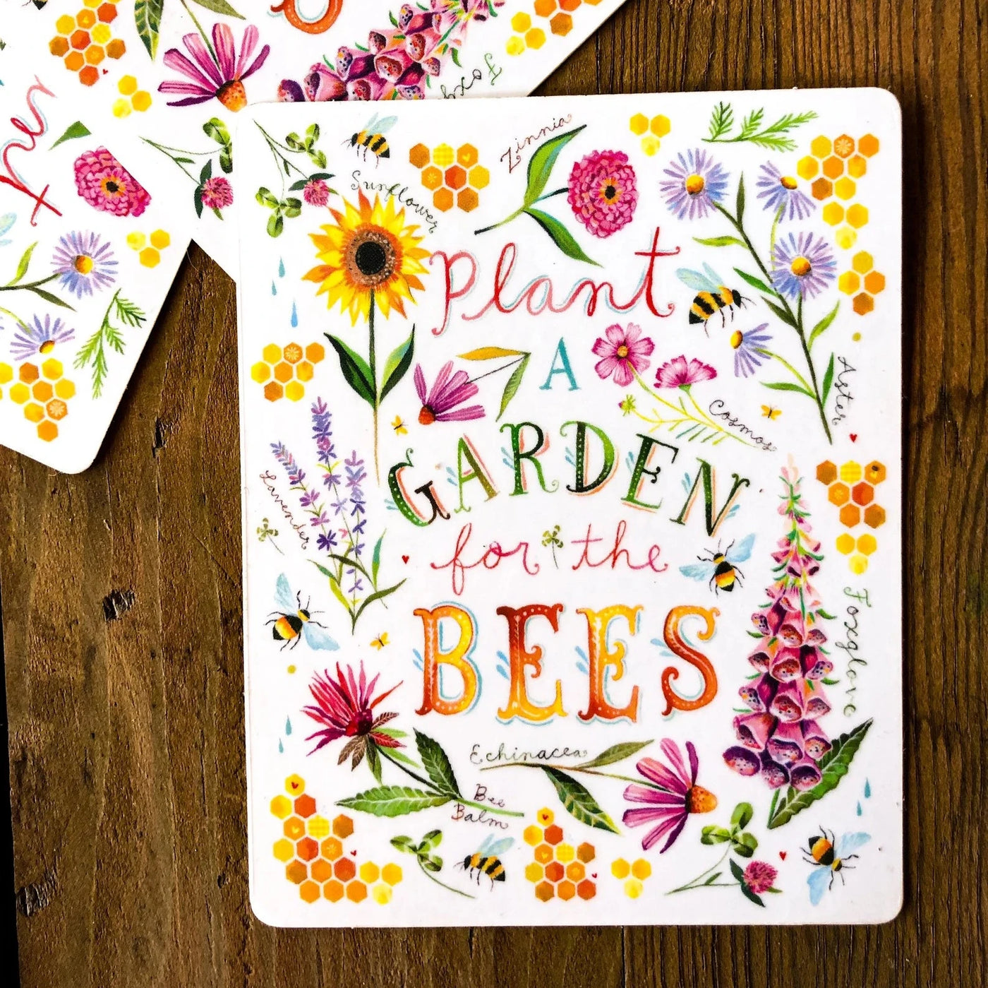 Katie Daisy Plant a Garden for Bees Sticker