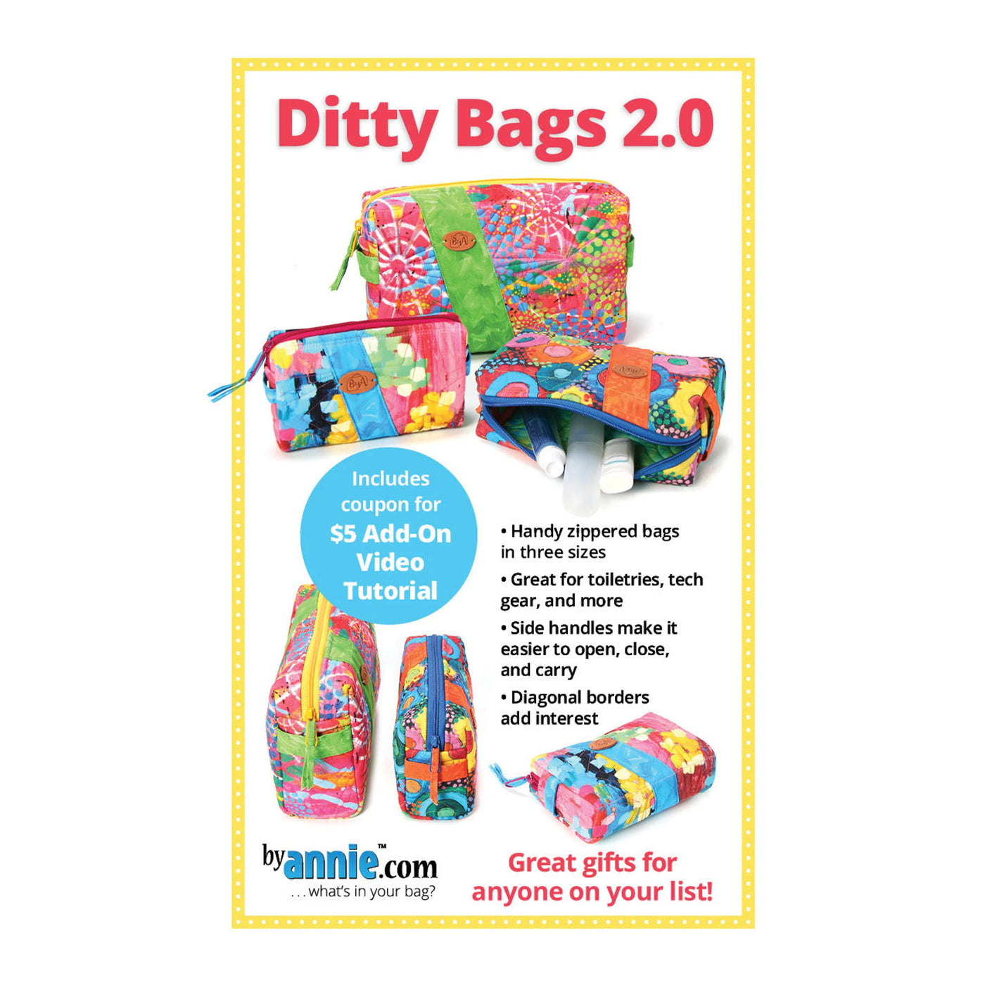 Ditty Bags 2.0 Pattern byAnnie.com