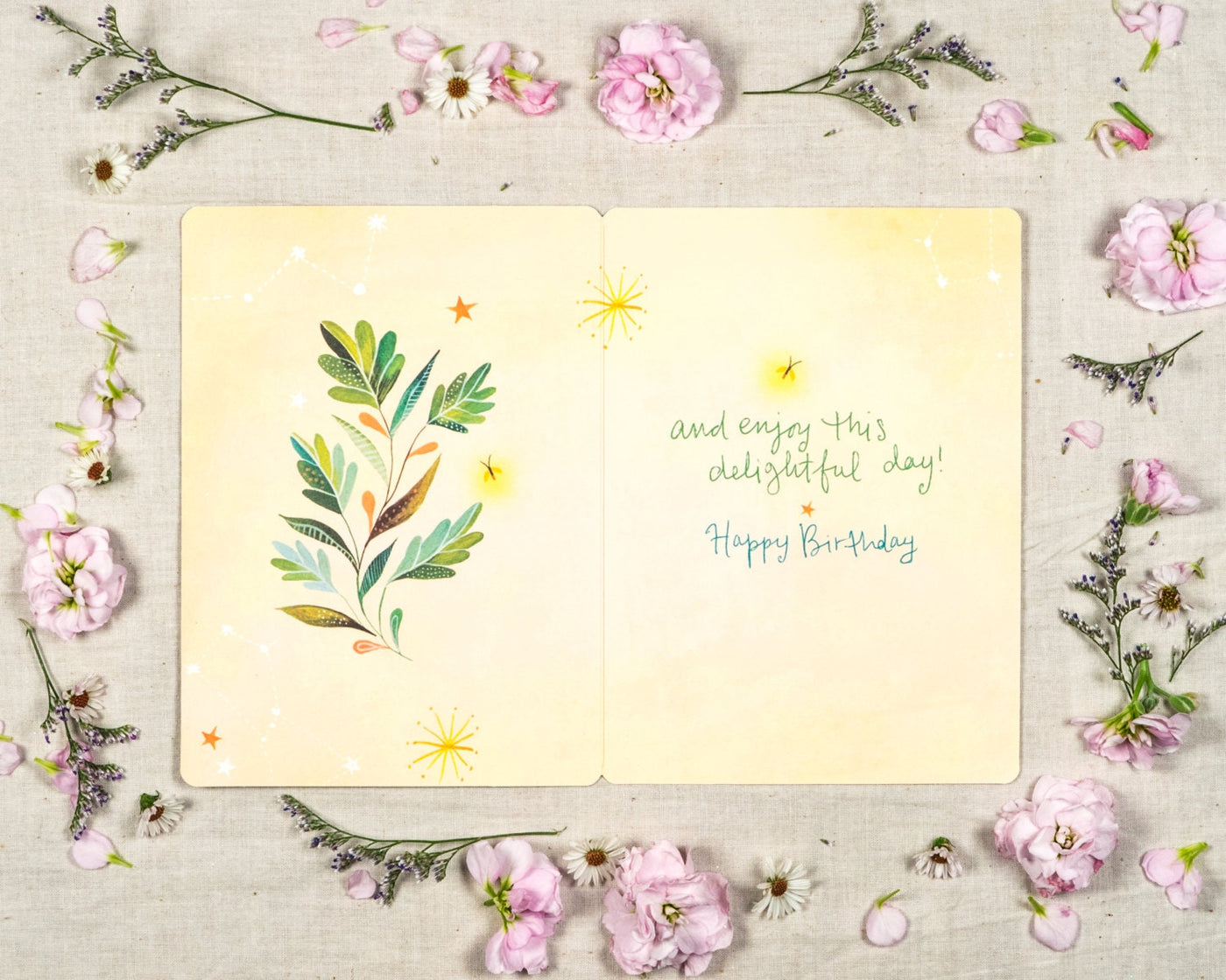 Birthday Card Let It Shine by Katie Daisy