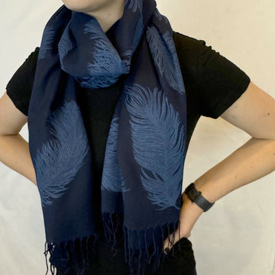 Feathers Hand Printed Shawl - Valori Wells