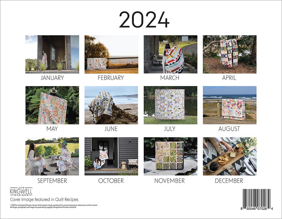 2024 Wall Calendar by Jen Kingwell