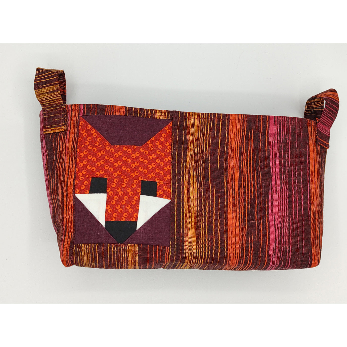 Maroon Multi Stripe Linen Basket - Employee Boutique