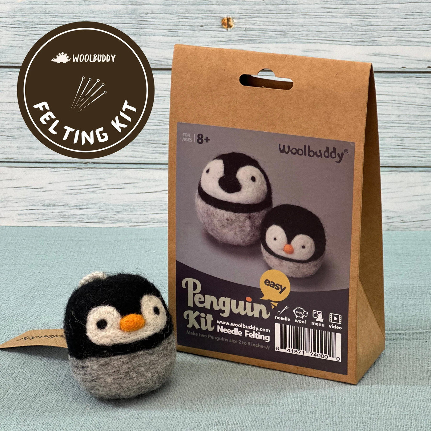 Woolbuddy Needle Felting Kit - Penguin