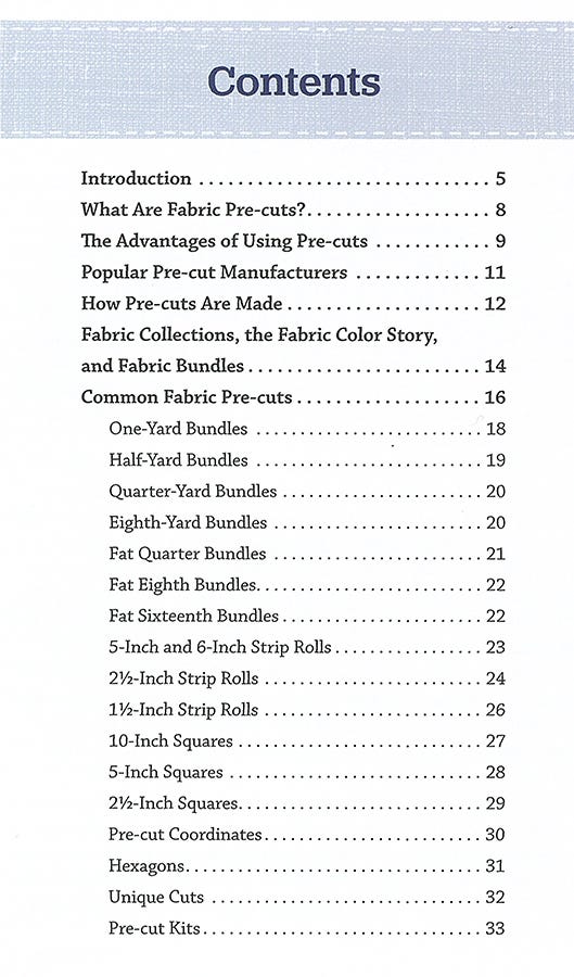 Pocket Guide to Fabric Precuts Book
