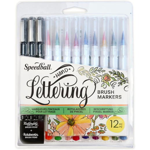 Speedball Hand Lettering Brush Markers Set of 12