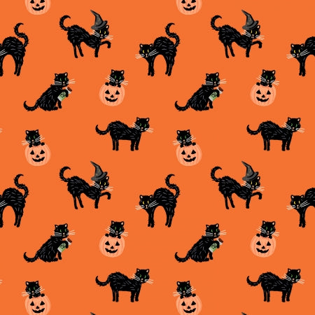 Halloween Black Cat from RJR Fabrics RP 1302-OR1