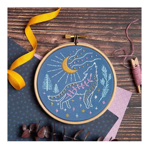 Celestial Wolf Mini Embroidery Kit